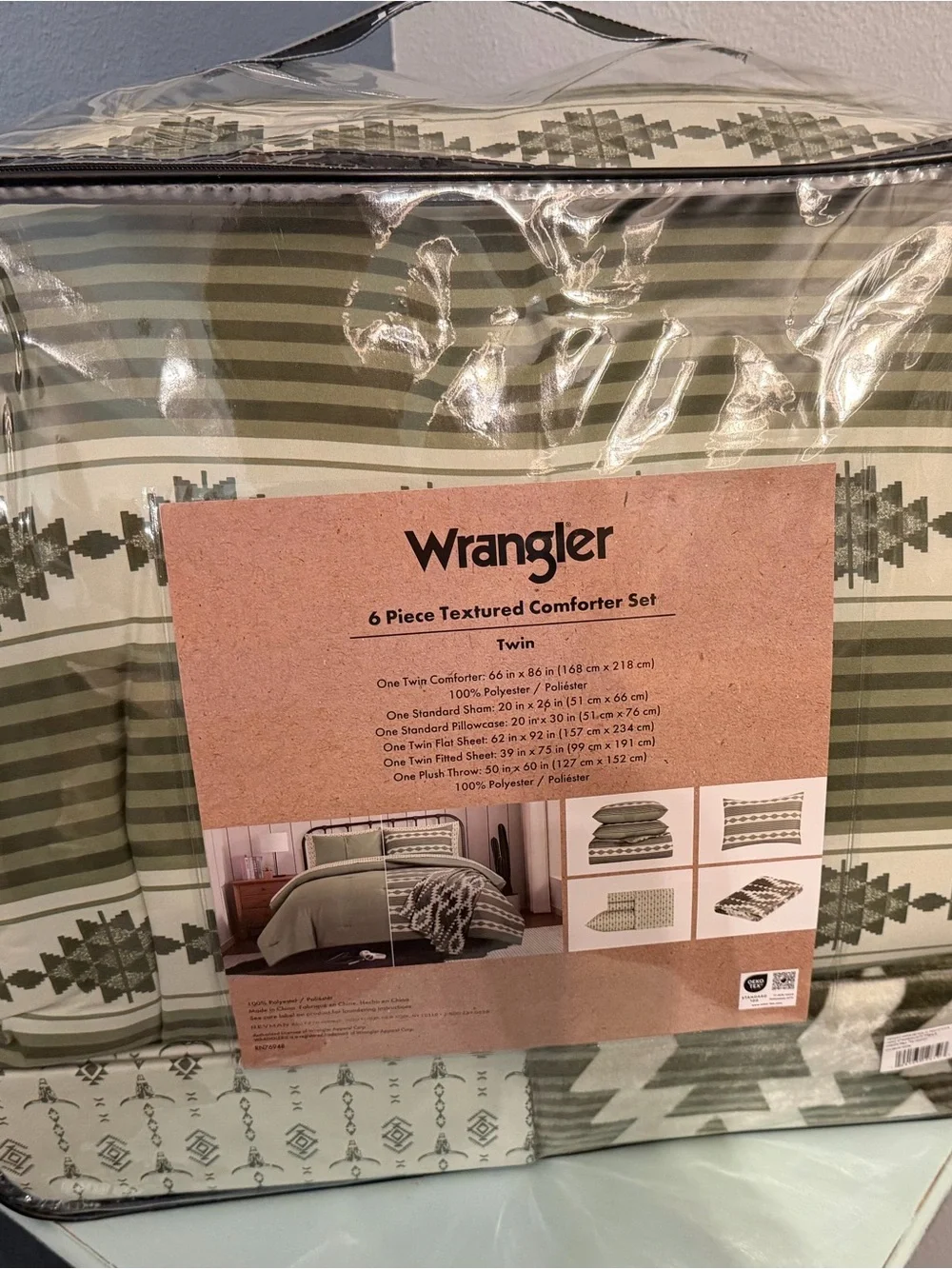 Wrangler Sage Green Textured 6-Piece Comforter Set